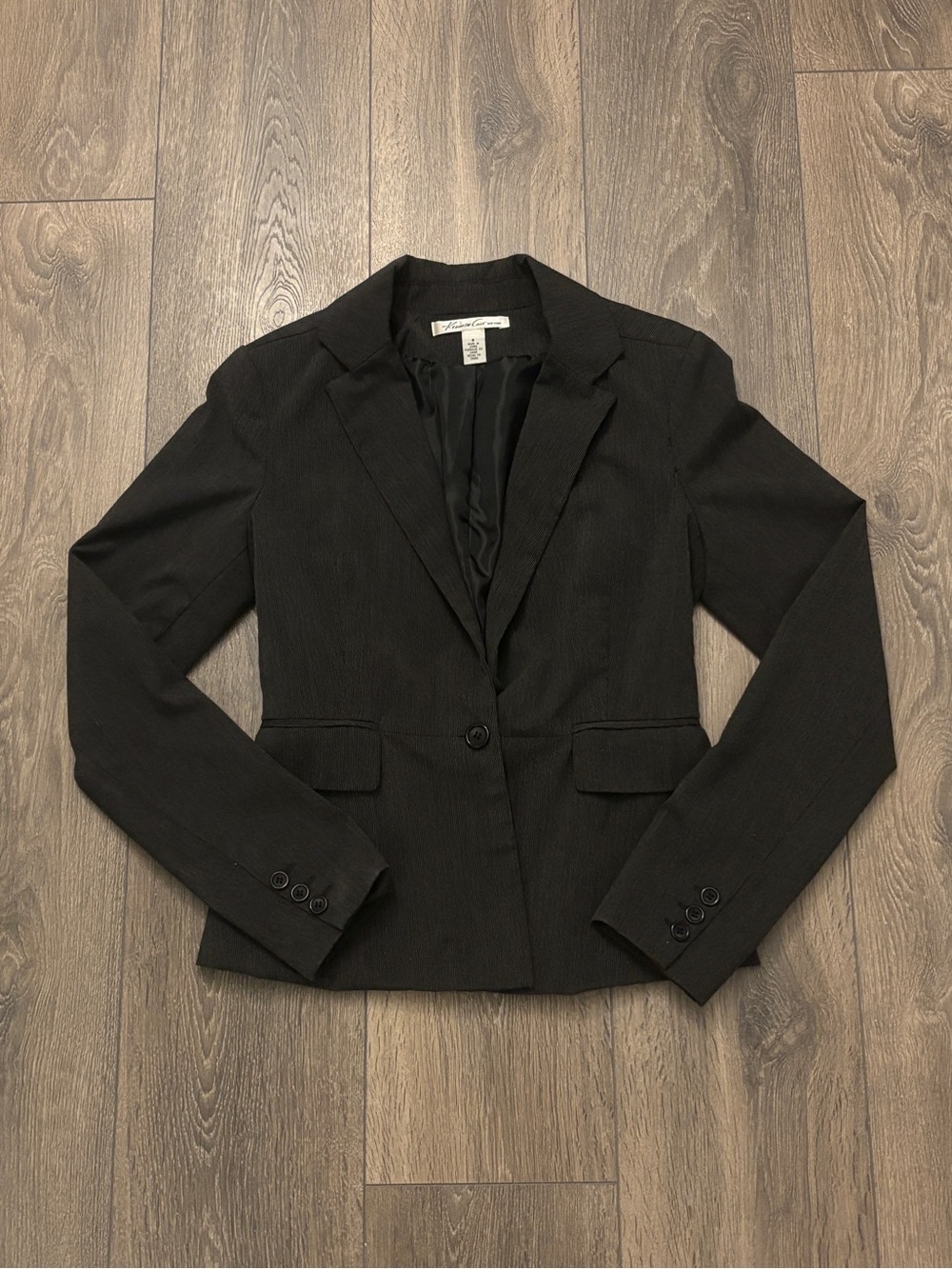 Kenneth Cole Women's Dark Grey Single-Button Blazer